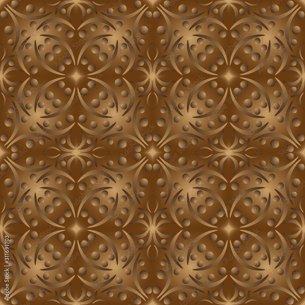 Seamless endless repeating ornament of red, orange, yellow and brown shades Seamless endless repeating ornament of red, orange, yellow and brown shades
