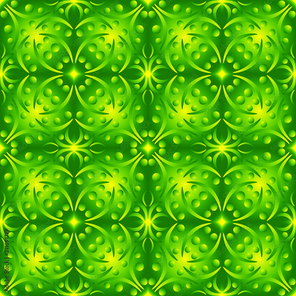 Seamless endless repeating ornament of green shades	
