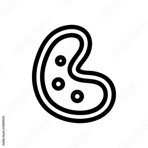 Bacterium icon vector. A thin line sign. Isolated contour symbol illustration