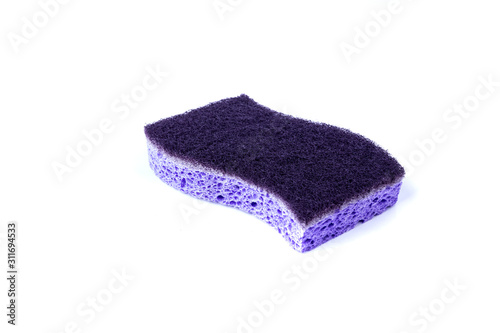 Rectangular purple cellulose washing sponges with coarse and soft sides