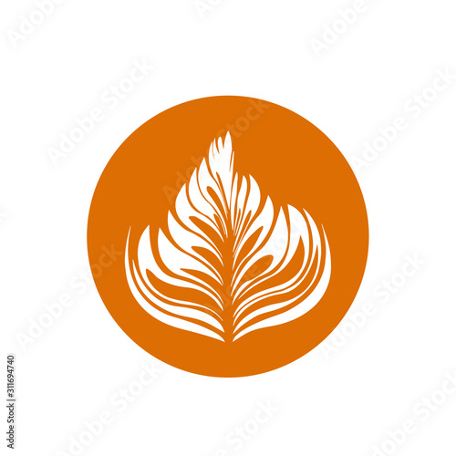 thai tea latte art illustration vector