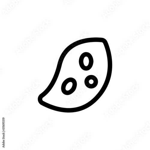 Bacterium icon vector. A thin line sign. Isolated contour symbol illustration