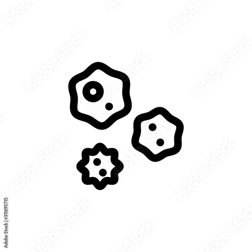 Bacterium icon vector. A thin line sign. Isolated contour symbol illustration