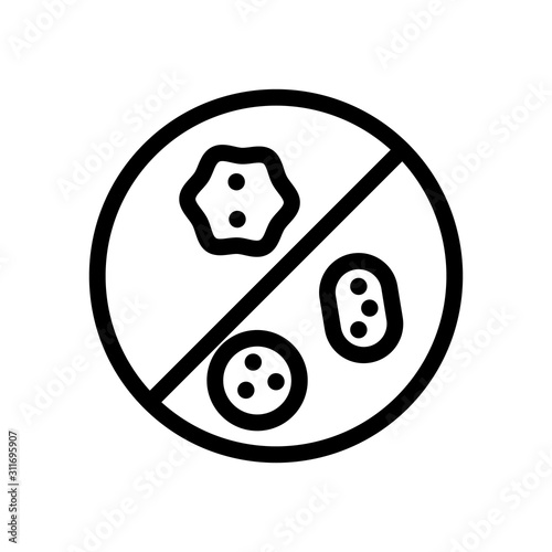 Bacterium icon vector. A thin line sign. Isolated contour symbol illustration