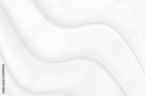 Background of white cloth with soft waves.