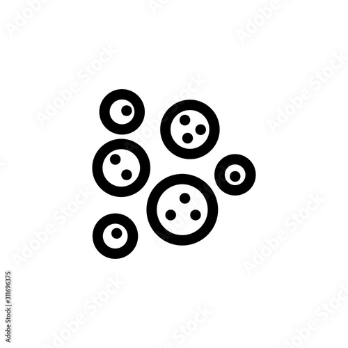 Bacterium icon vector. A thin line sign. Isolated contour symbol illustration
