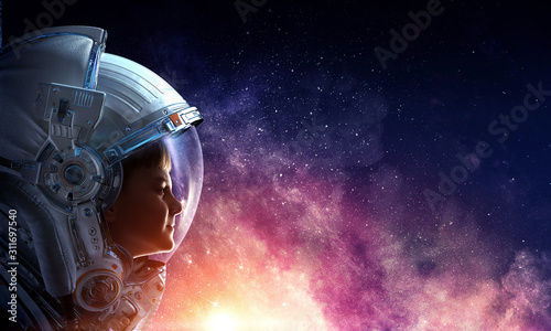 Exploring outer space. Mixed media