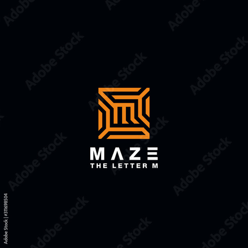 maze logo design alphabet vector
