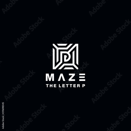 maze logo design alphabet vector