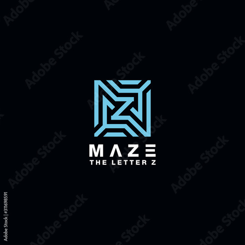 maze logo design alphabet vector
