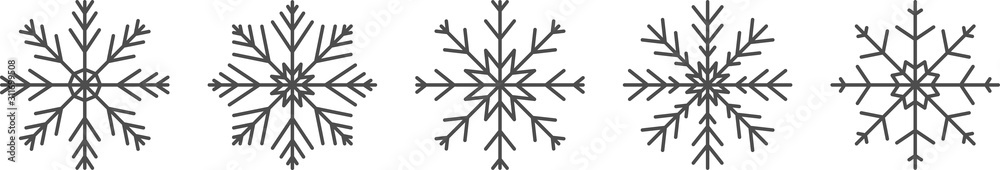 Schneeflocken Icon, Winter Symbol, Eis Kristall Schneeflocken Icon, Winter Symbol, Eis Kristall