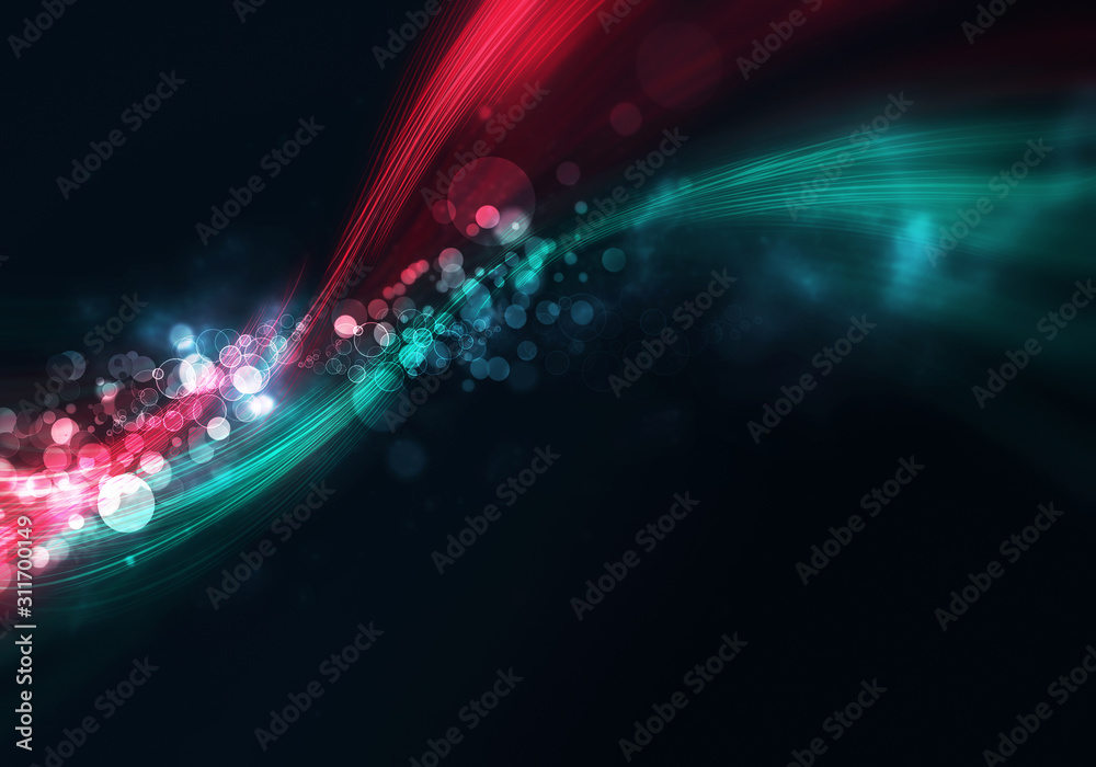 Colorful lights blurred by motion
