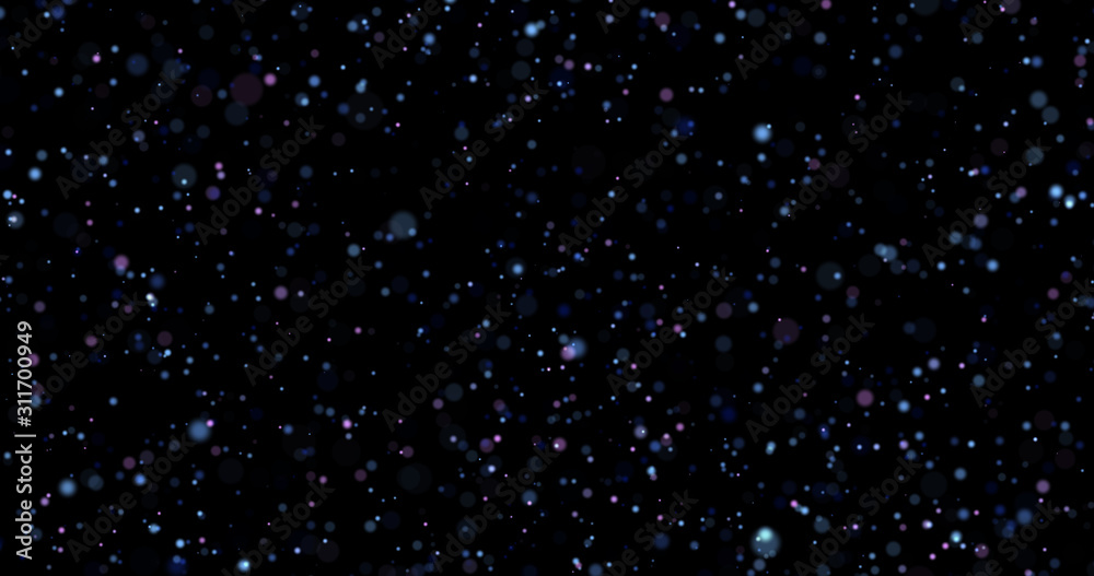 Flying dust particles on a black background Flying dust particles on a black background