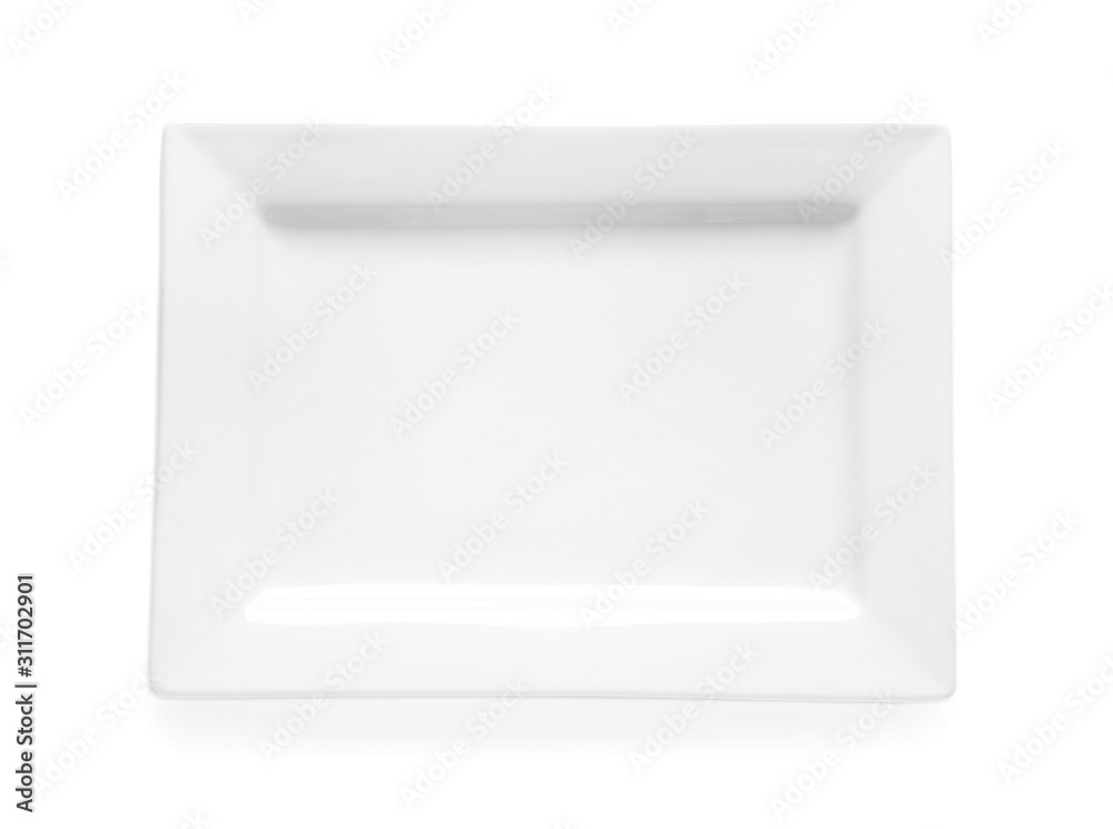 Empty ceramic plate on white background Empty ceramic plate on white background