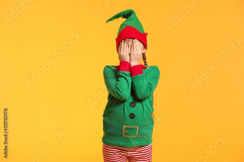 Little girl in costume of e...