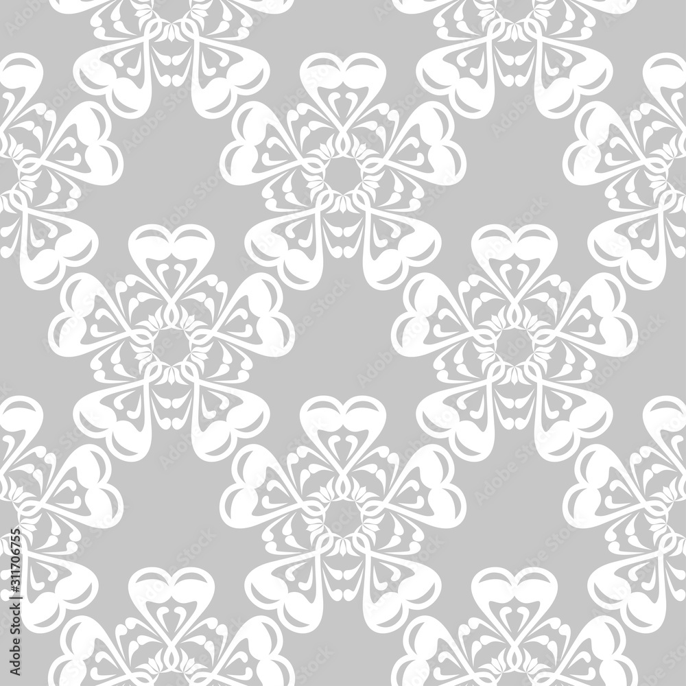 Floral pattern. Seamless white flowers on gray background Floral pattern. Seamless white flowers on gray background