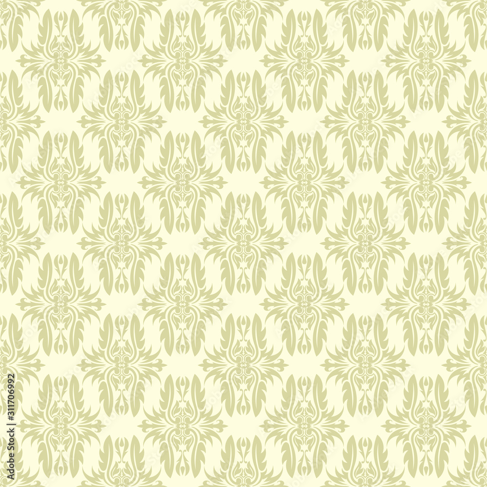 Floral seamless pattern. Olive green background Floral seamless pattern. Olive green background