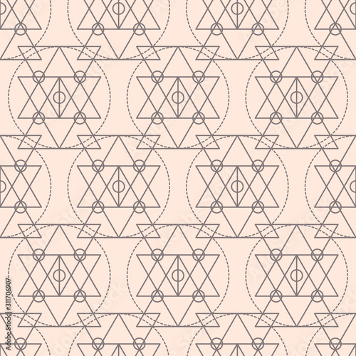 Vector sacred geometry shapes seamless pattern