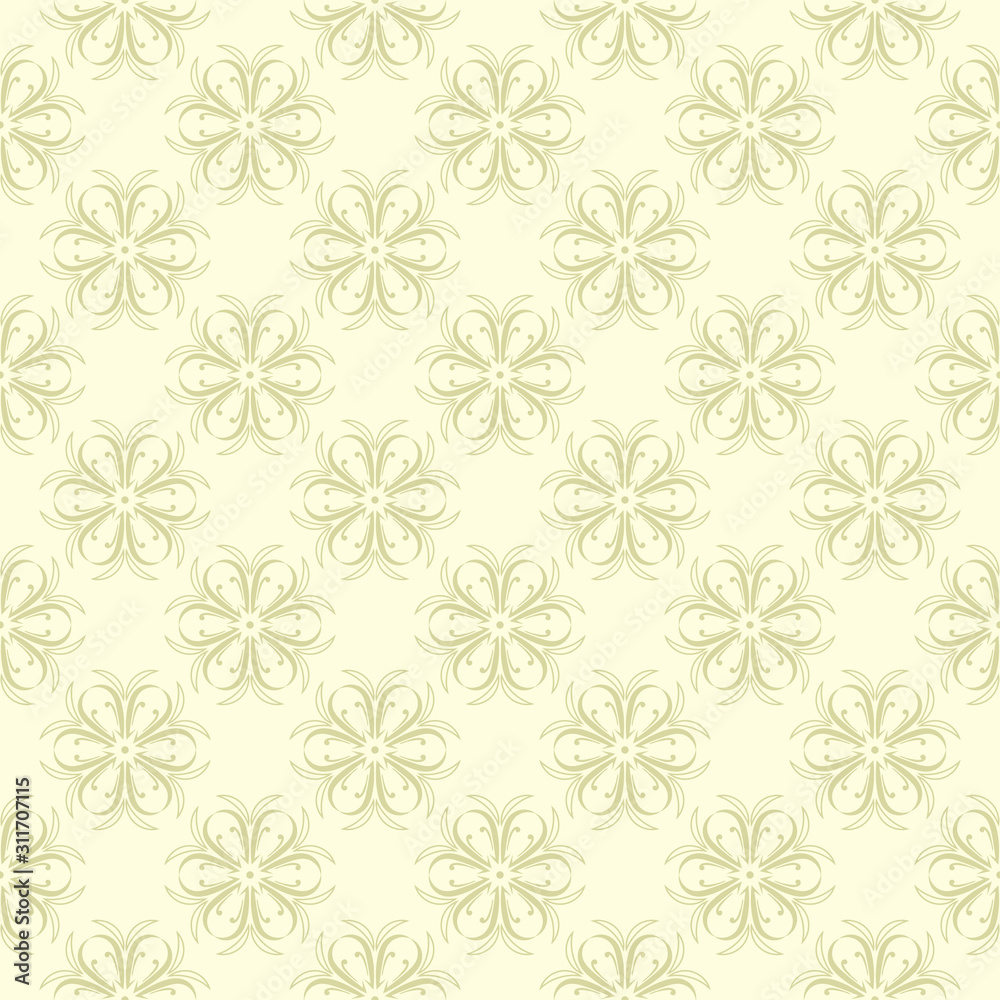Floral seamless pattern. Olive green background Floral seamless pattern. Olive green background