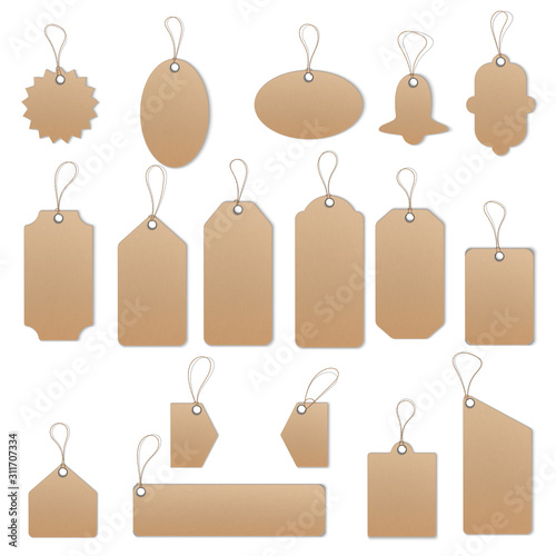 Price tags on white background.