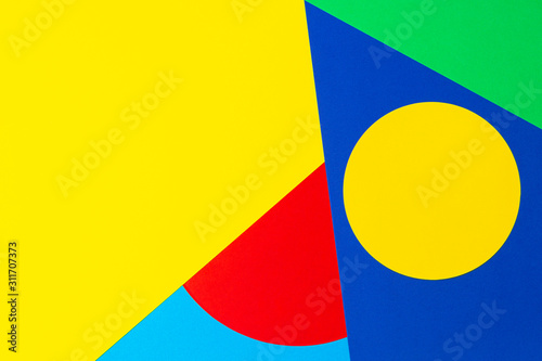 Free Download Abstract geometric shape yelllow, blue, red, green color paper background - GFXLoad