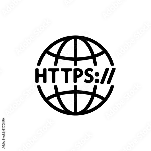 https protocol vector thin line sign. Isolated contour symbol illustration