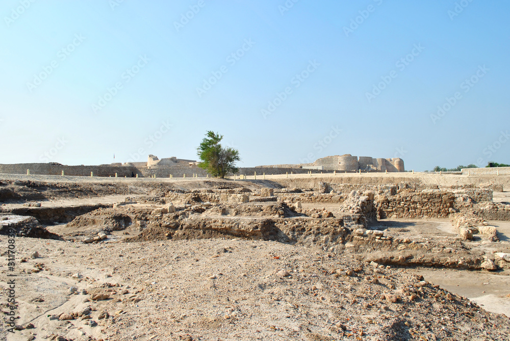 Bahrain National Castle view at sunny day