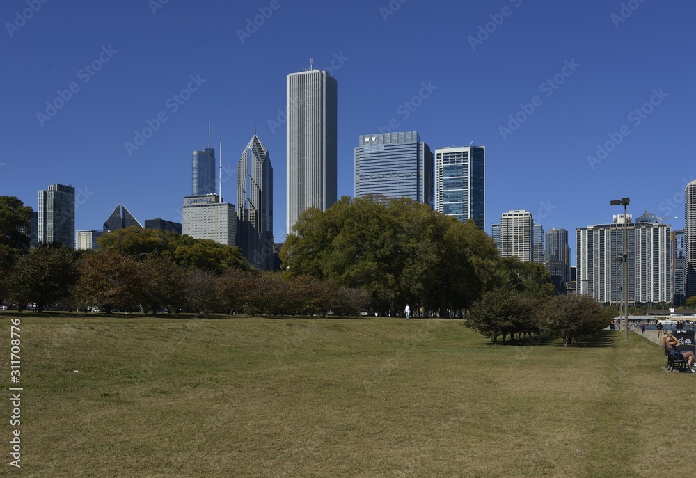 Chjcago Skyline from lake Michigan