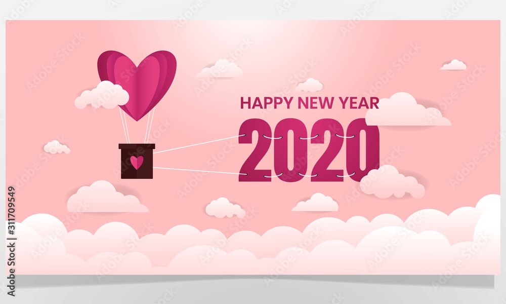 happy new year with love background design happy new year with love background design