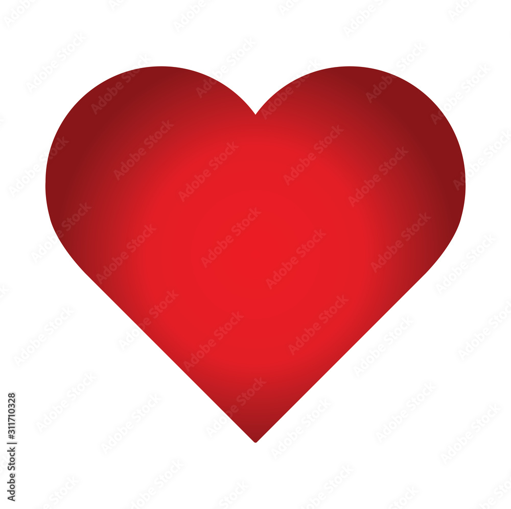 Logo heart illustration.Red heart design icon flat. Modern flat valentine love sign. Trendy vector hart shape, symbol for web site design, button to mobile app. Logo heart illustration.