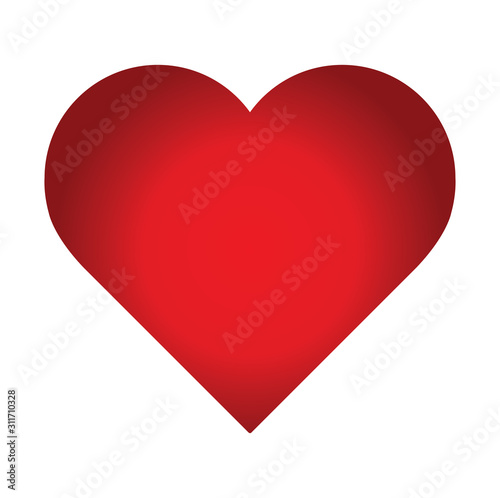 Logo heart illustration.Red heart design icon flat. Modern flat valentine love sign. Trendy vector hart shape, symbol for web site design, button to mobile app. Logo heart illustration.