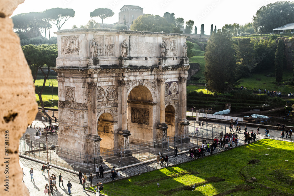 Italy / Rome 14. December 2019 Triumphal Arch of Titus