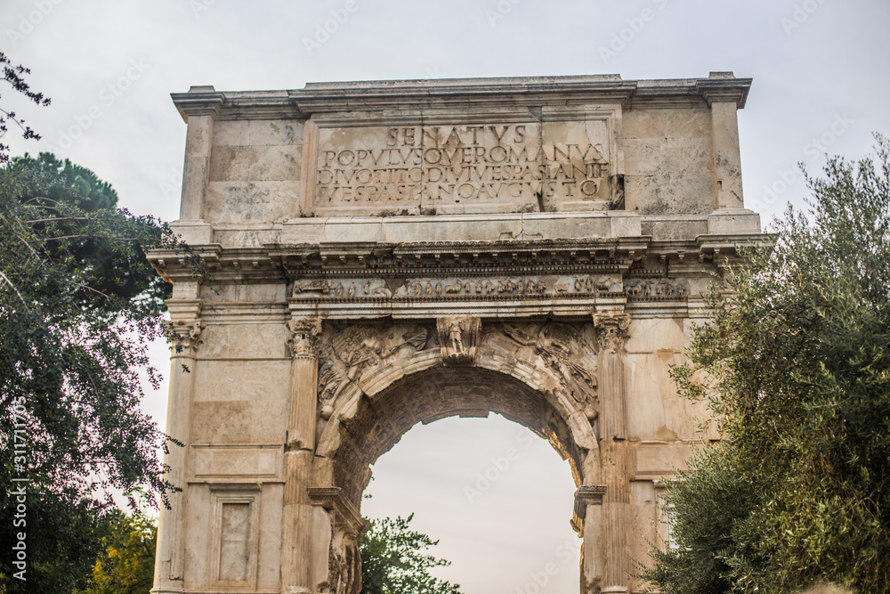 Italy / Rome 14. December 2019 Triumphal Arch of Titus