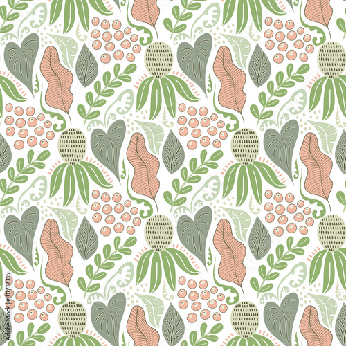 Vector Seamless Tough  Pattern with Flowers
