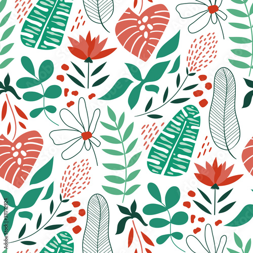 Vector seamless Tropical pattern