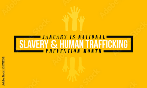 vector Illustration on the theme of National slavery and human trafficking prevention month of January.