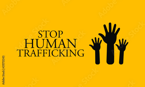 vector Illustration on the theme of National slavery and human trafficking prevention month of January.