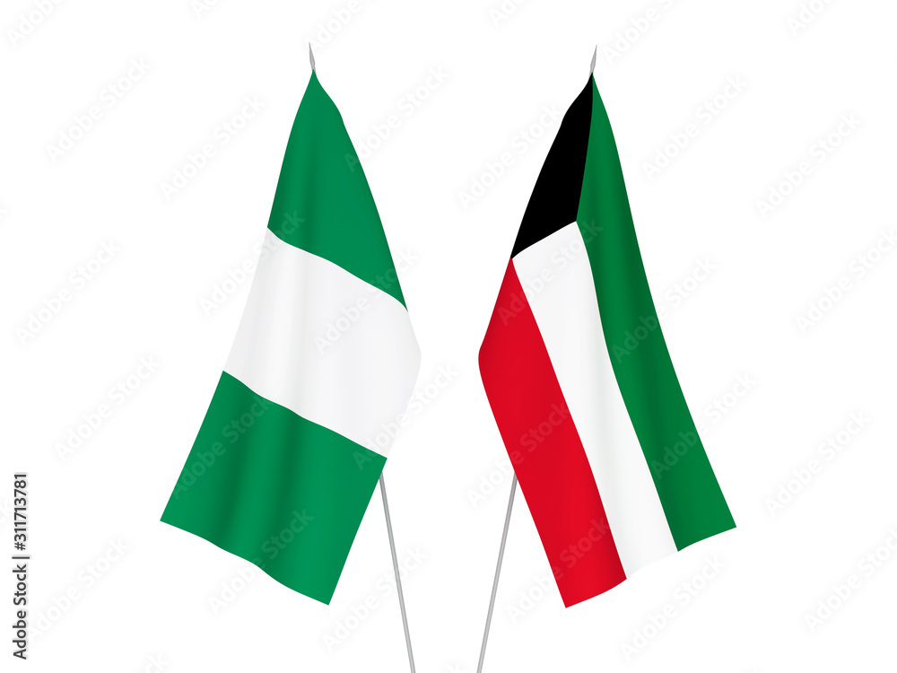 Kuwait and Nigeria flags Kuwait and Nigeria flags