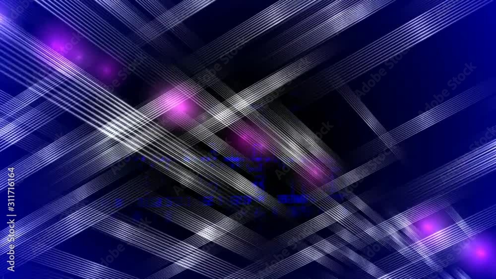 Animated  abstract design of a matrix of lines moving against a background of blue and black.