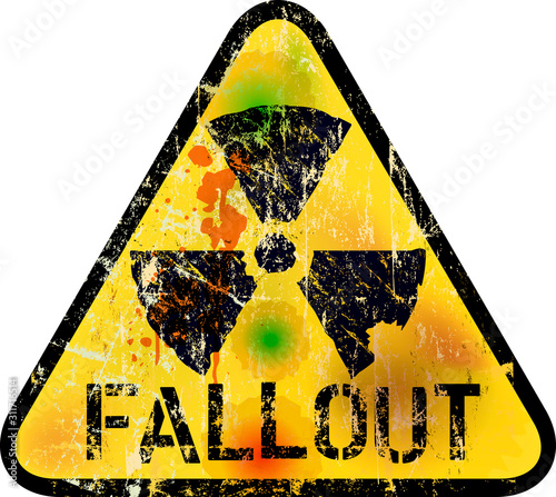 nuclear fallout warning sign, vector illustration