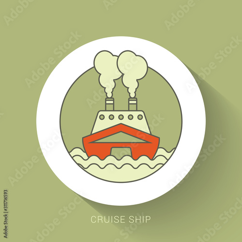 Cruise ship Logo Template vector icon illustration
