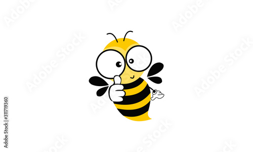 Foto bee with honey