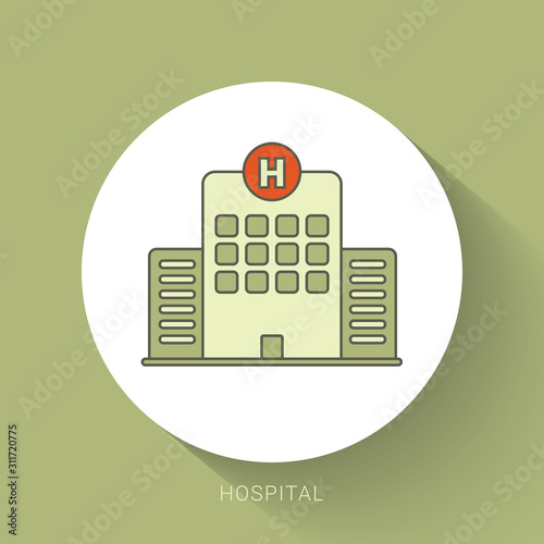 Hospital building icon