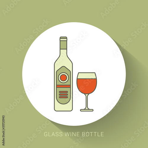 Wine bottle with glass