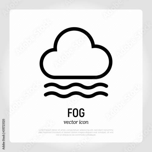 Fog icon. Weather symbol in flat style. Modern vector illustration.