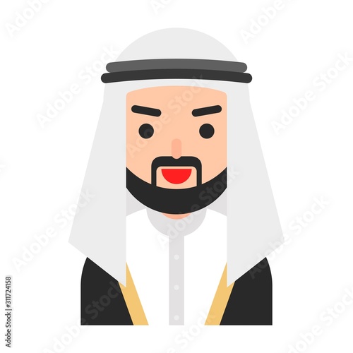 Muslim avatar vector, Muslim people flat icon