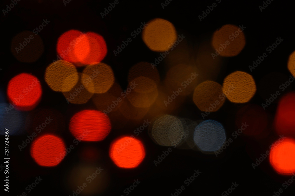 Red light bokeh texture on black background. Red light bokeh texture on black background.
