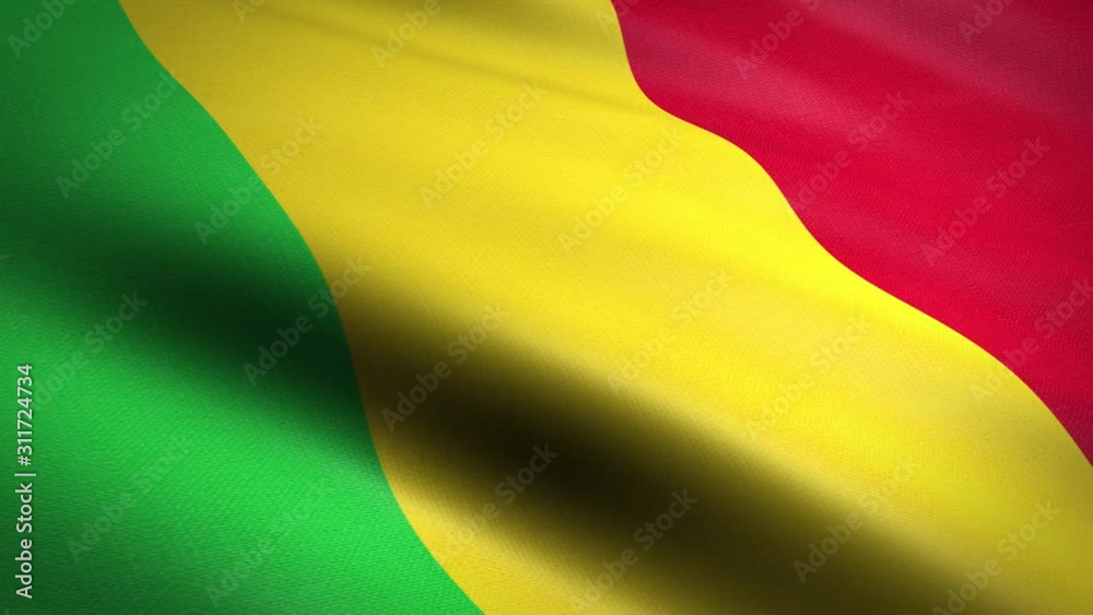 Flag of Mali. Waving flag with highly detailed fabric texture seamless loopable video. Seamless loop with highly detailed fabric texture. Loop ready in HD resolution 1080p 60fps Flag of Mali. Waving flag with highly detailed fabric texture seamless loopable video. Seamless loop with highly detailed fabric texture. Loop ready in HD resolution 1080p 60fps