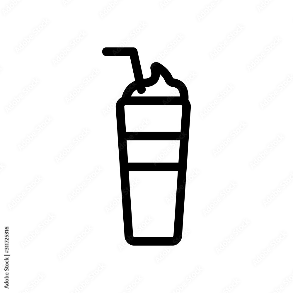 coffee cocktail icon vector. A thin line sign. Isolated contour symbol illustration coffee cocktail icon vector. A thin line sign. Isolated contour symbol illustration