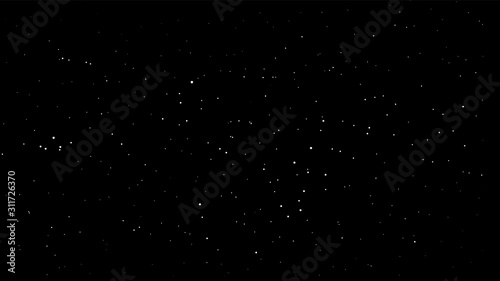 Abstract simple illustration on black backdrop. Decoration starry elements.